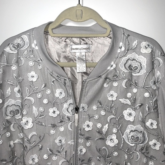 DRAPER’S & DAMON’S Floral Embroidered Bomber Jacket - Picture 5 of 7